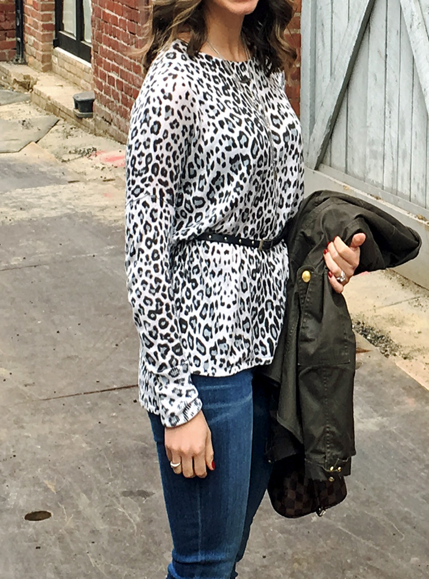 glass of glam leopard tunic