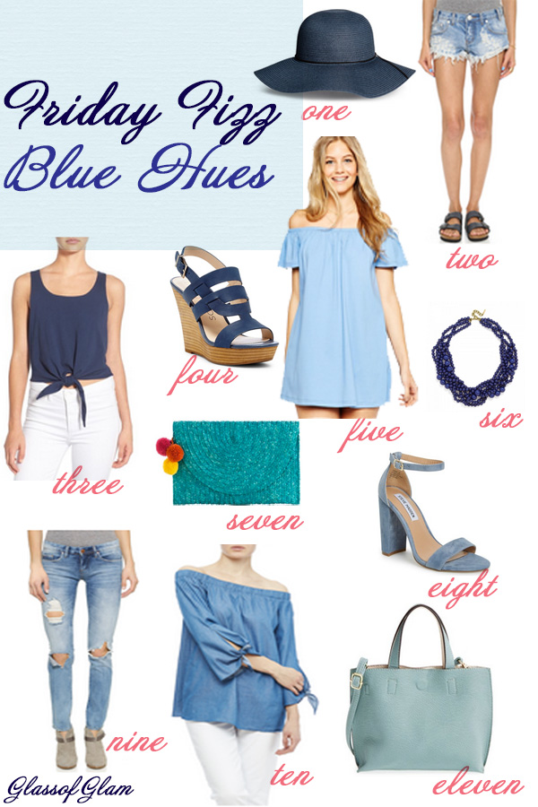 Glass of Glam Friday Fizz Blue Hues