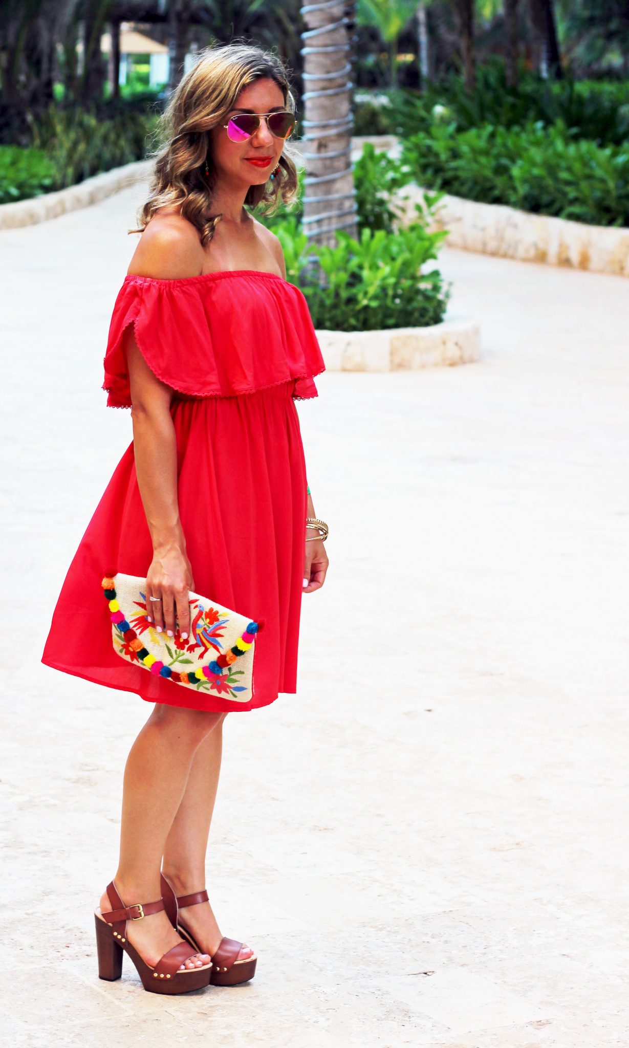Red Off Shoulder Dress | Glass of Glam