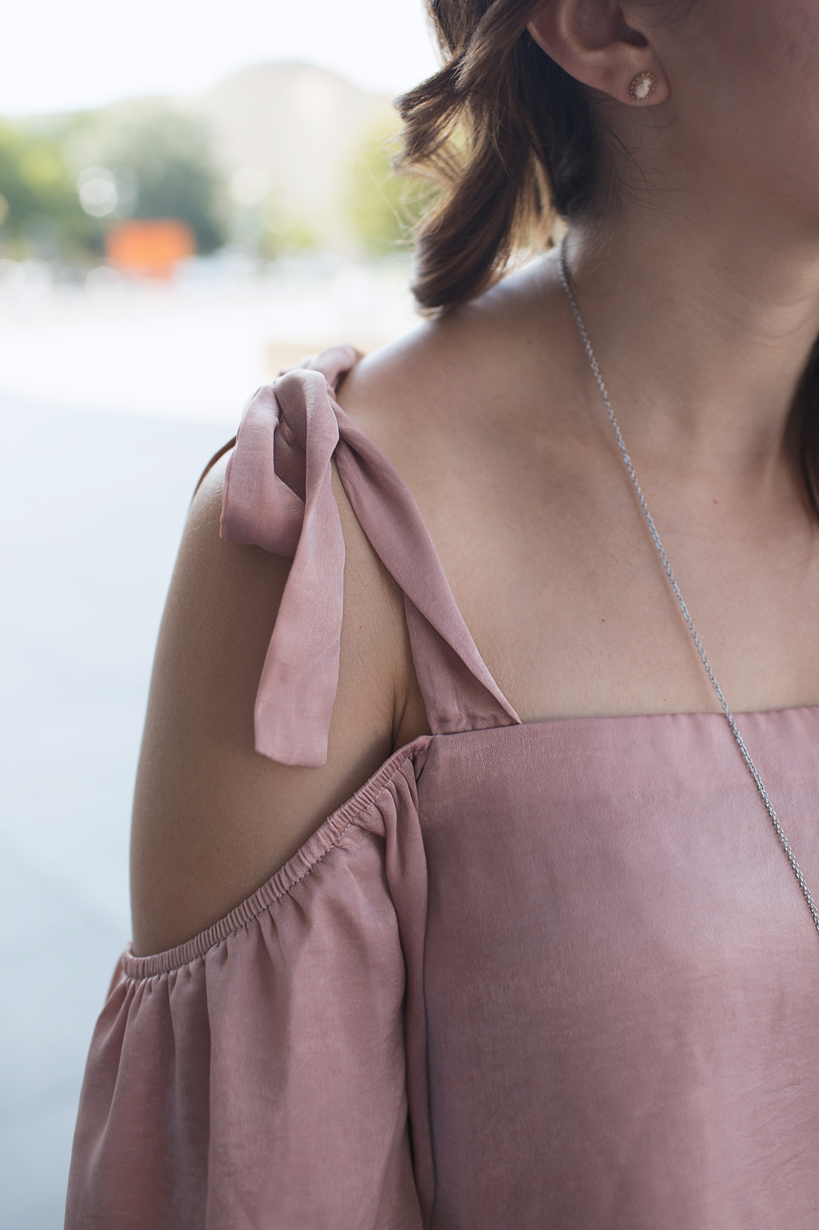 Lifestyle blogger Roxanne of Glass of Glam wearing Moonglow jewelry