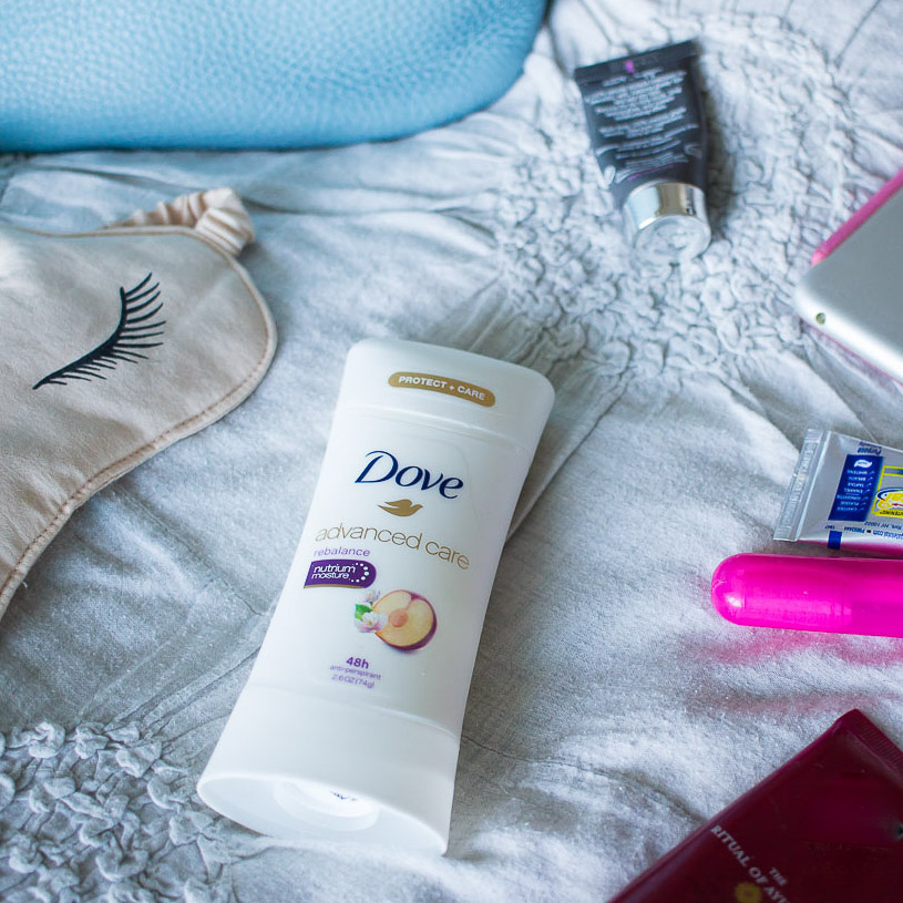 Lifestyle blogger Roxanne of Glass of Glam's tips for traveling comfortably with Dove