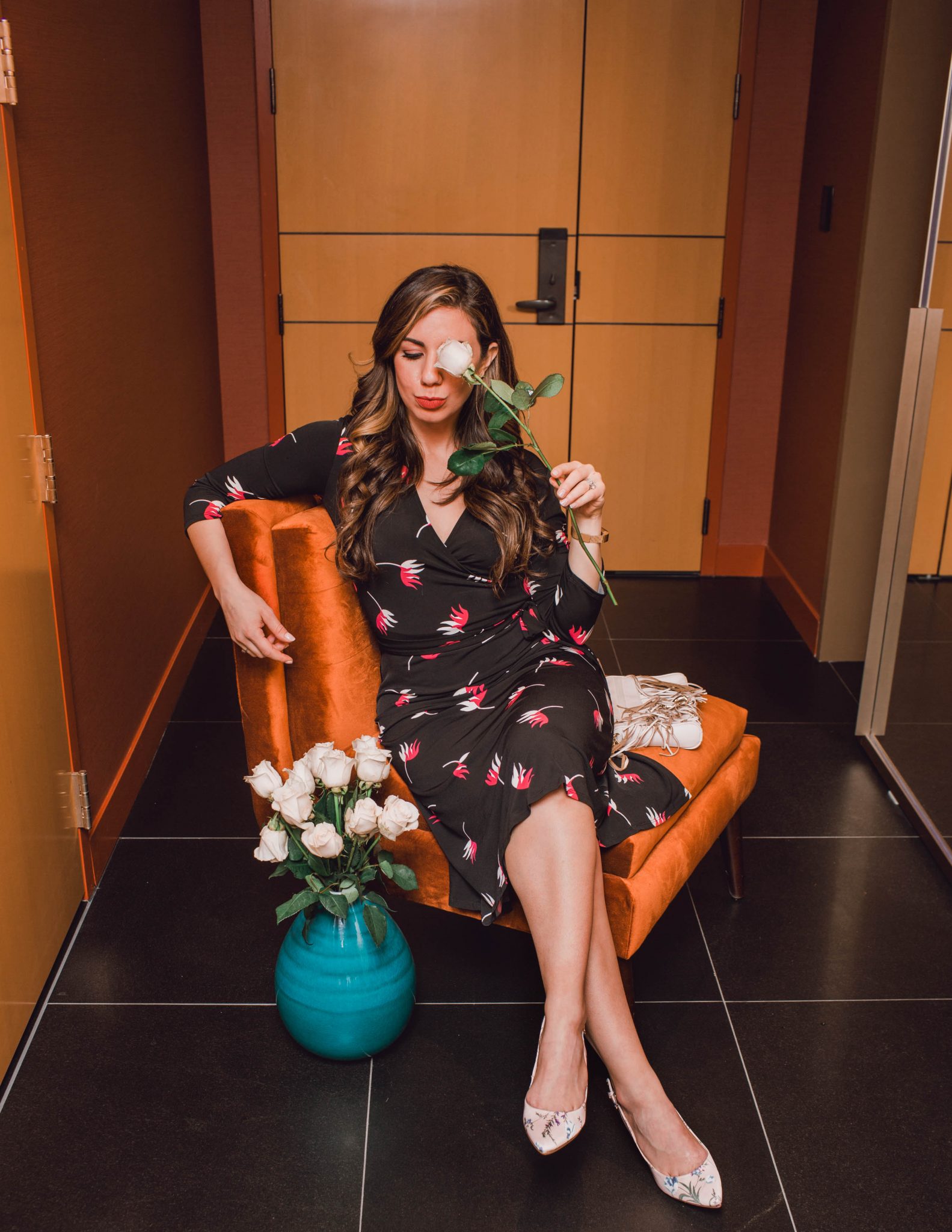 Floral Wrap Dress featured by popular Chicago fashion blogger, Glass of Glam