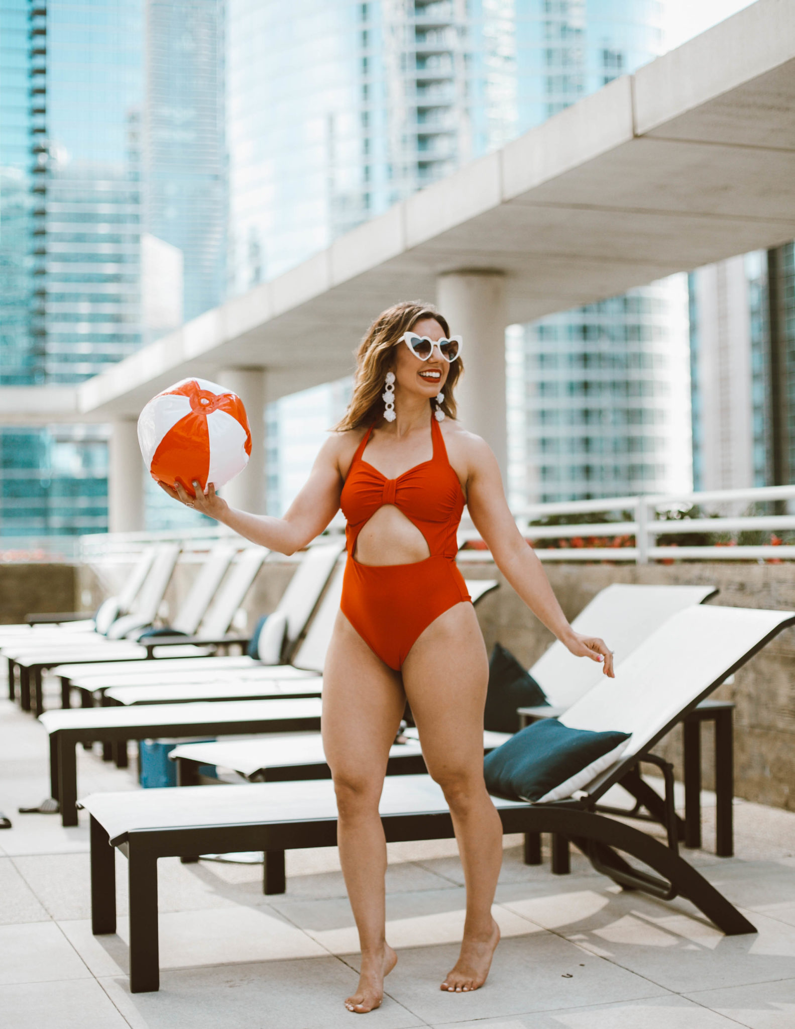 Life's a Beach: Red Swimsuit - Introducing The Magnificent 8 featured by popular Chicago fashion blogger Glass of Glam