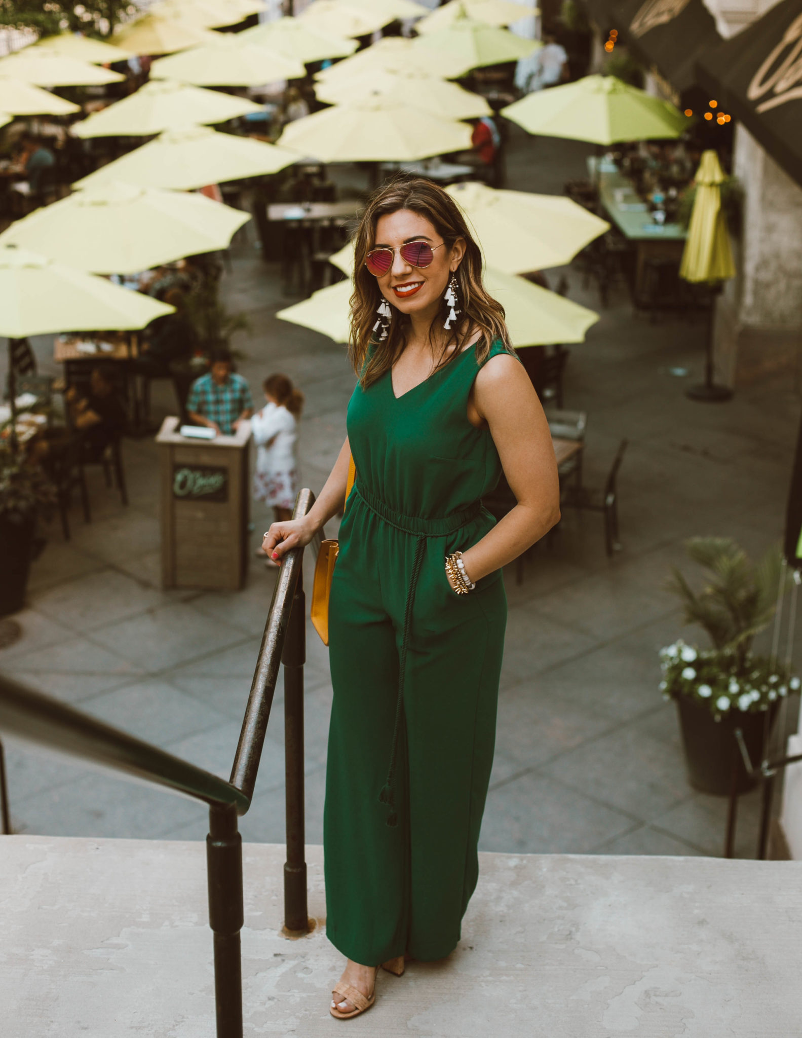 Green Jumpsuit & On Mondays We Link Up (#74) featured by popular Chicago style blogger Glass of Glam