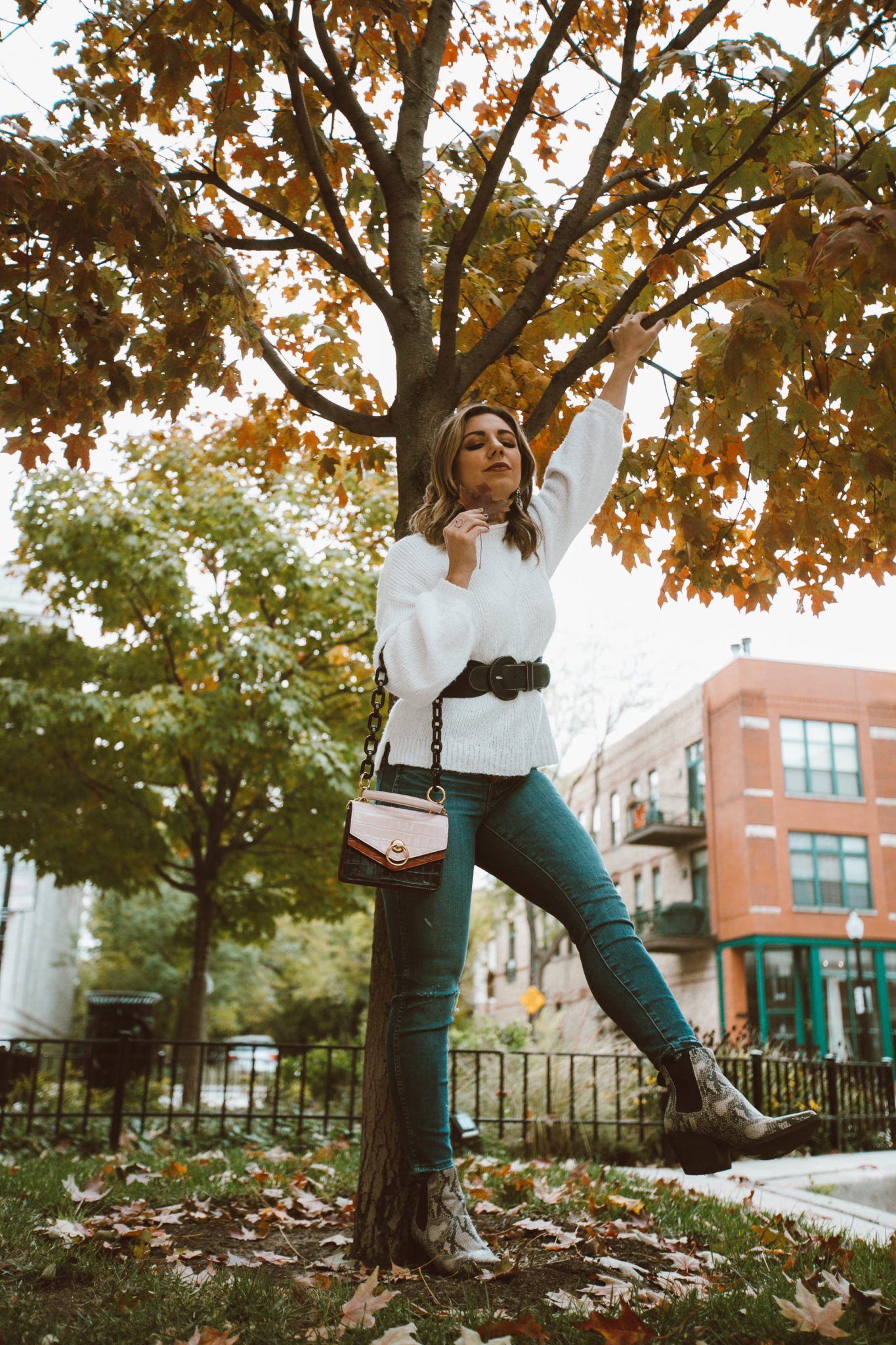 Madewell distressed denim styled by top Chicago fashion blog, Glass of Glam