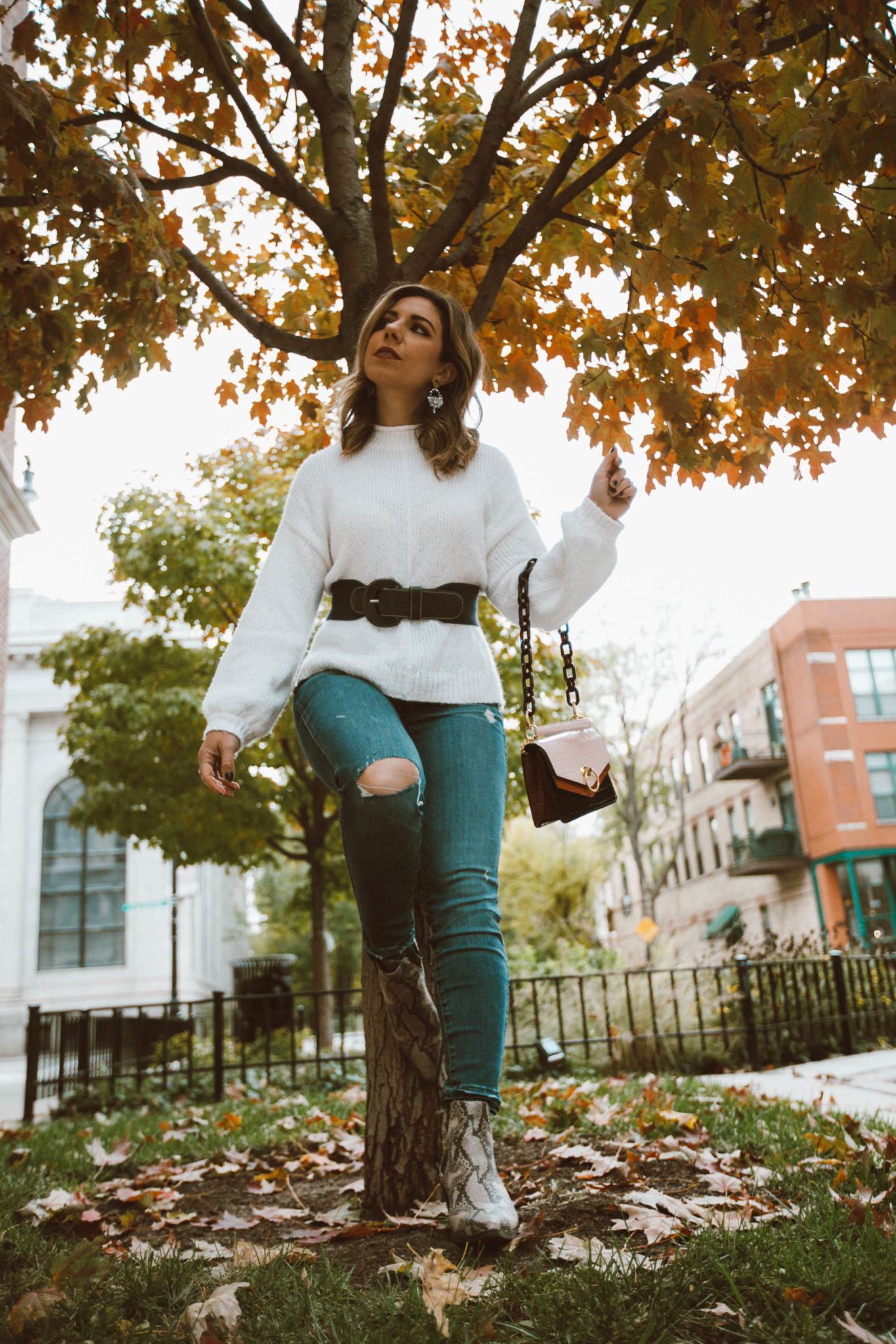 Madewell distressed denim styled by top Chicago fashion blog, Glass of Glam