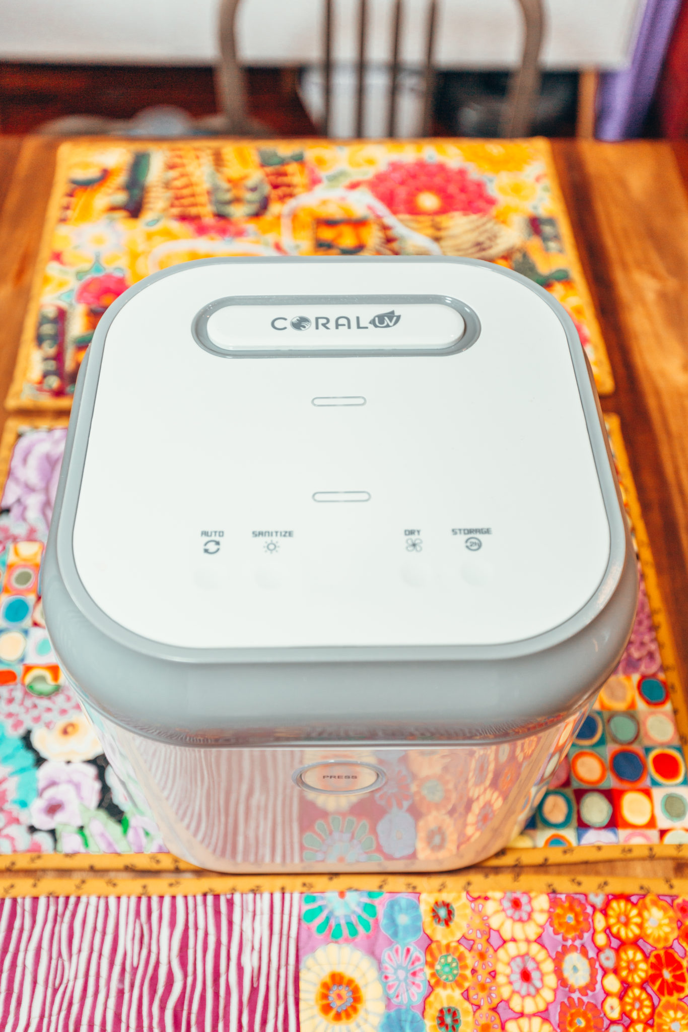 Coral UV Sanitizer review featured by top US mom blog, Glass of Glam