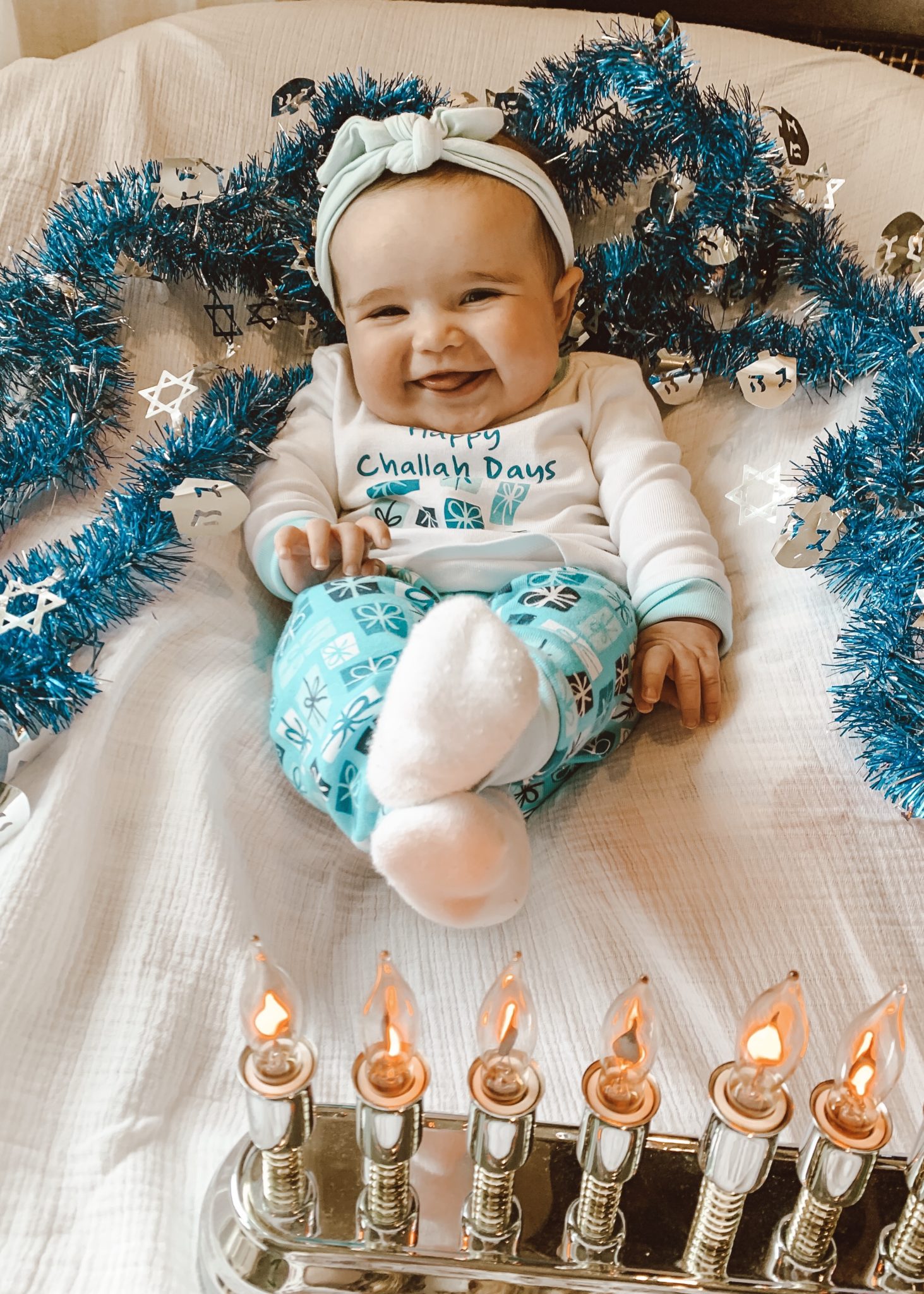 First Birthday by popular Chicago motherhood blog, Glass of Glam: image of a 4 month old baby girl.